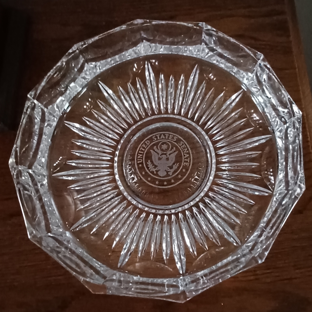 EUC RARE Vintage U.S. Senate Etched Fostoria Crystal Bowl